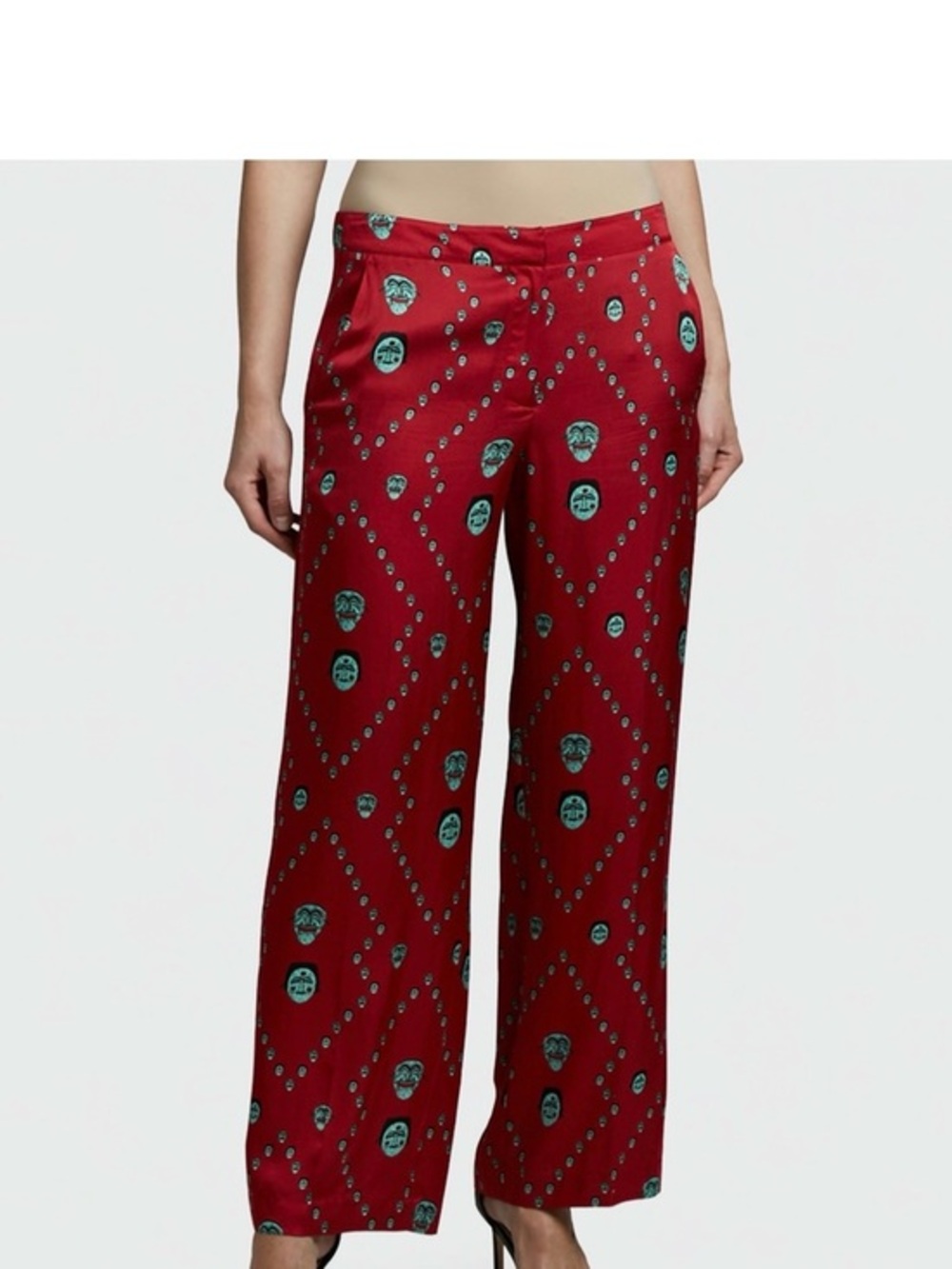 KIRIN Peggy Gou Masks Fluid Low Waist red mint silk pants size 6/8 EU40 $625
